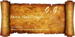 Opra Györgyi névjegykártya